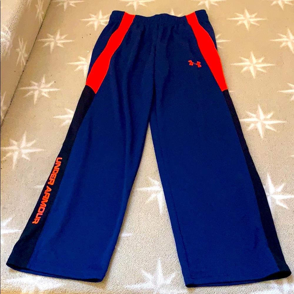 UA athletic pants blue, black and orange